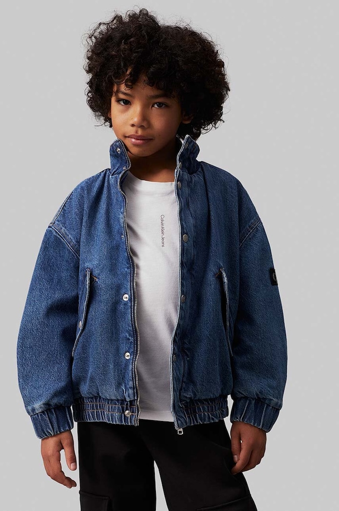 Dětská riflová bunda Calvin Klein Jeans riflovina modrá IB0IB02180.9BYH