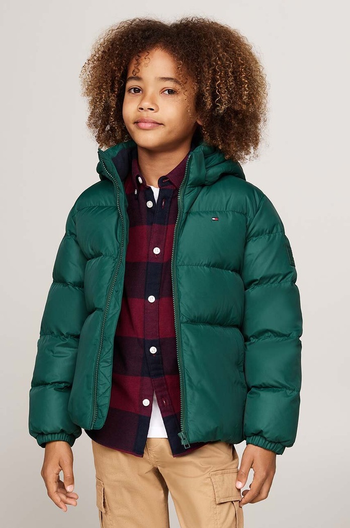 Детско яке Tommy Hilfiger с изолация зелен KB0KB08341.9BYH.98.122