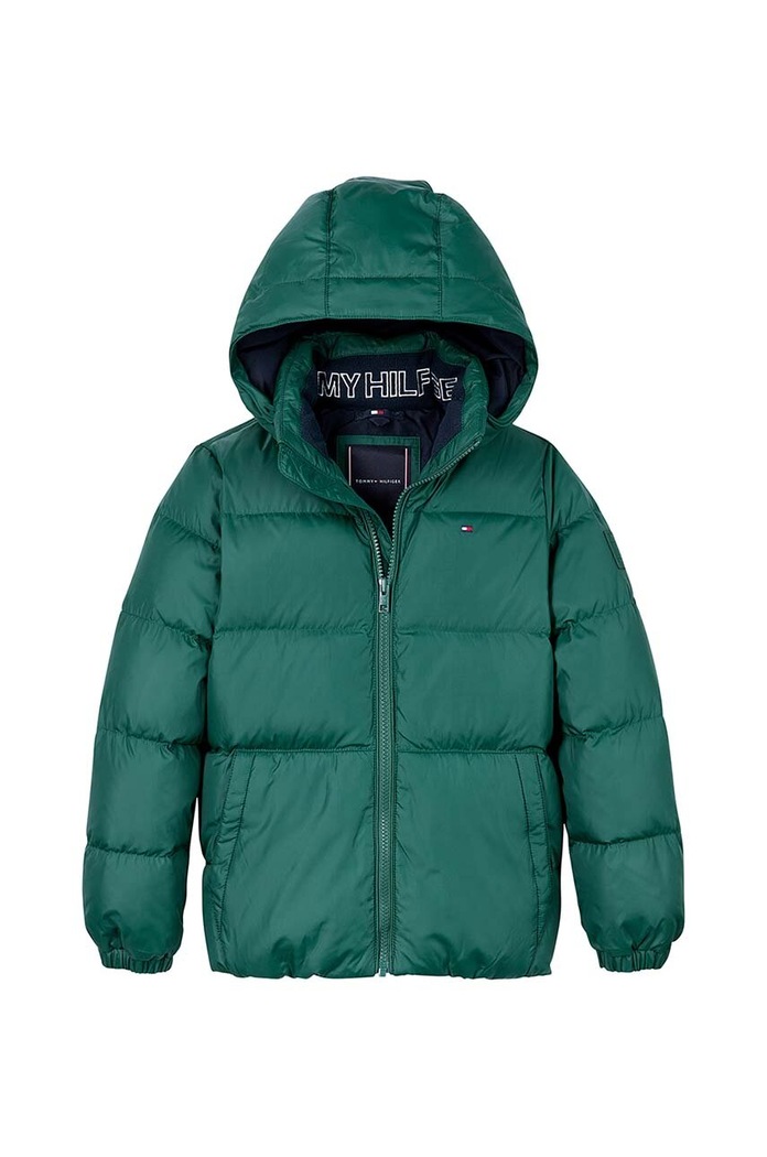 Детско яке Tommy Hilfiger KB0KB08341.9BYH.98.122 зелен AW24