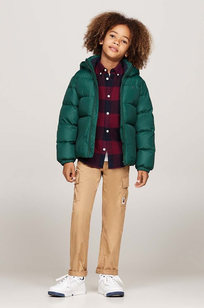 Детско яке Tommy Hilfiger зелен KB0KB08341.9BYH.98.122