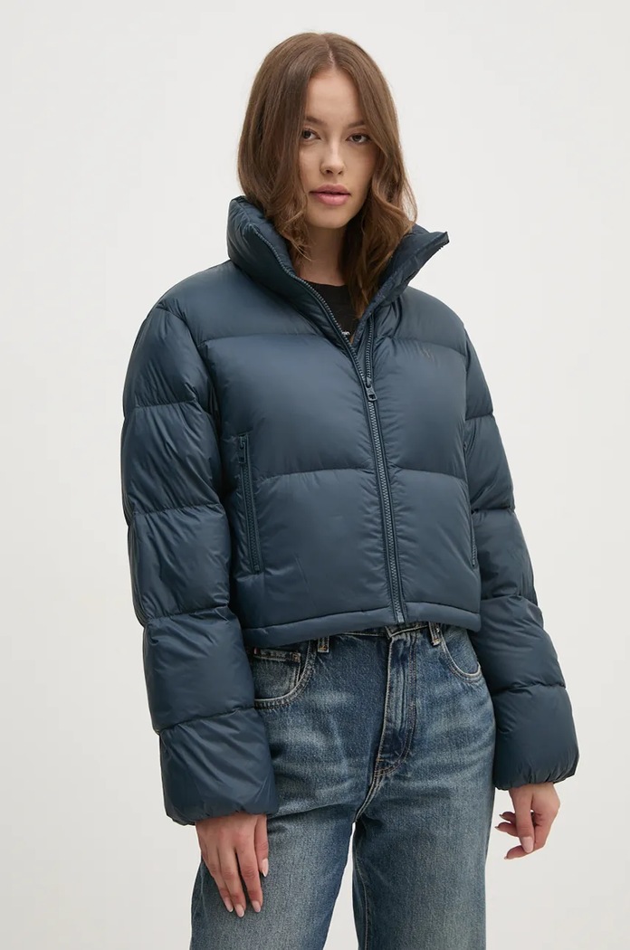 Páperová bunda Calvin Klein Jeans oversize tmavomodrá J20J223577