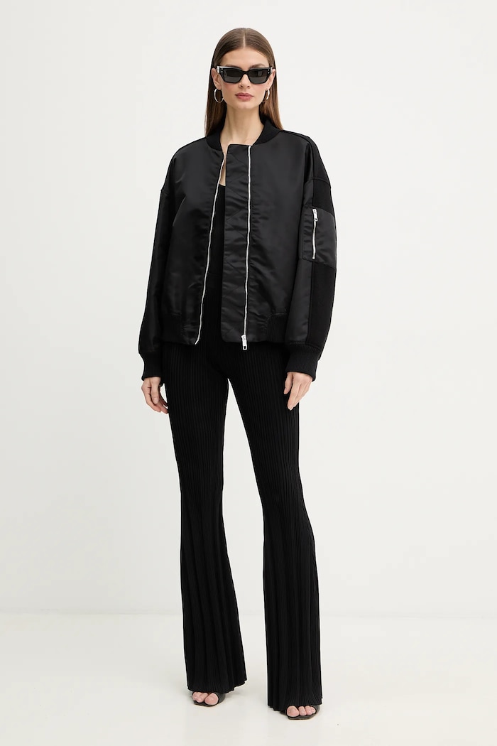Bunda bomber s prímesou vlny BOSS 50518933 čierna SS26