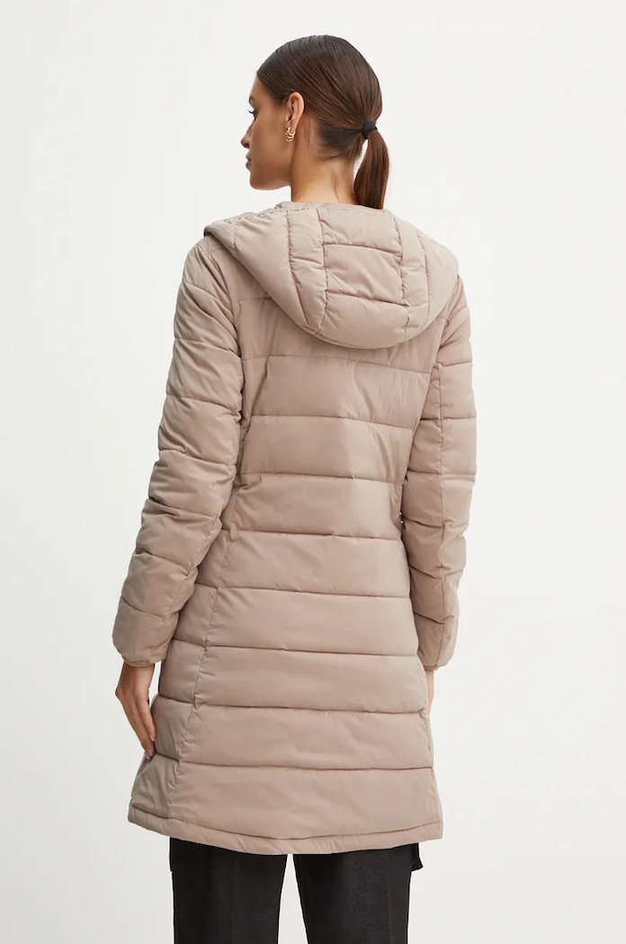Oblečení Guess prošívaný kabát dámský NEW ALETA V4YL05.WF3X0 hnědá