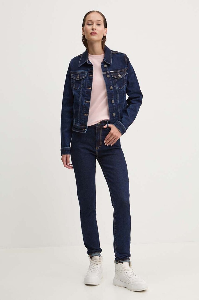 Τζιν μπουφάν Guess Jeans W4YN55.D5CB1 σκούρο μπλε AW24