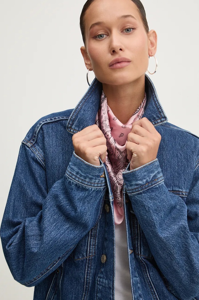 Džínová bunda Tommy Jeans námořnická modř DW0DW19280