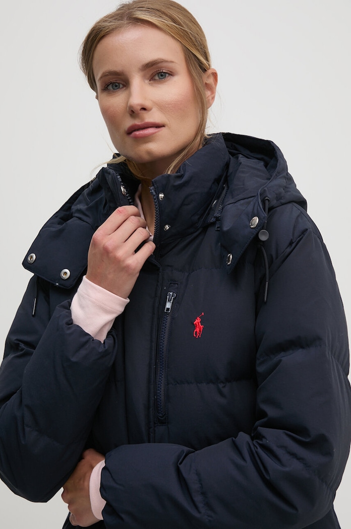 Péřová bunda Polo Ralph Lauren námořnická modř 211941005