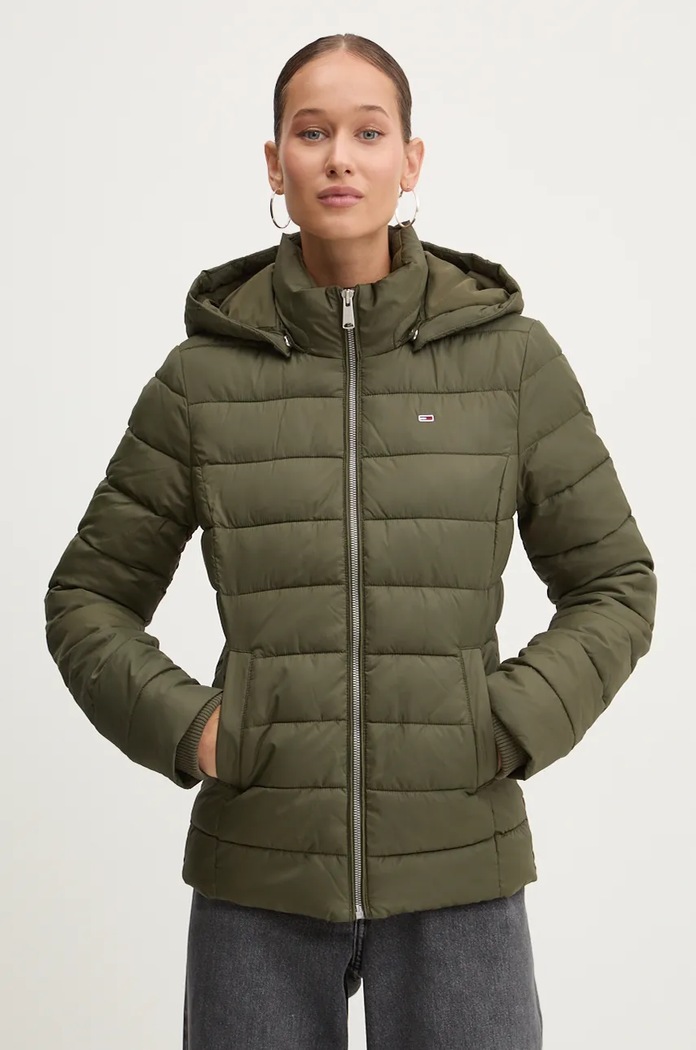 Bunda Tommy Jeans s podšívkou zelená DW0DW18311