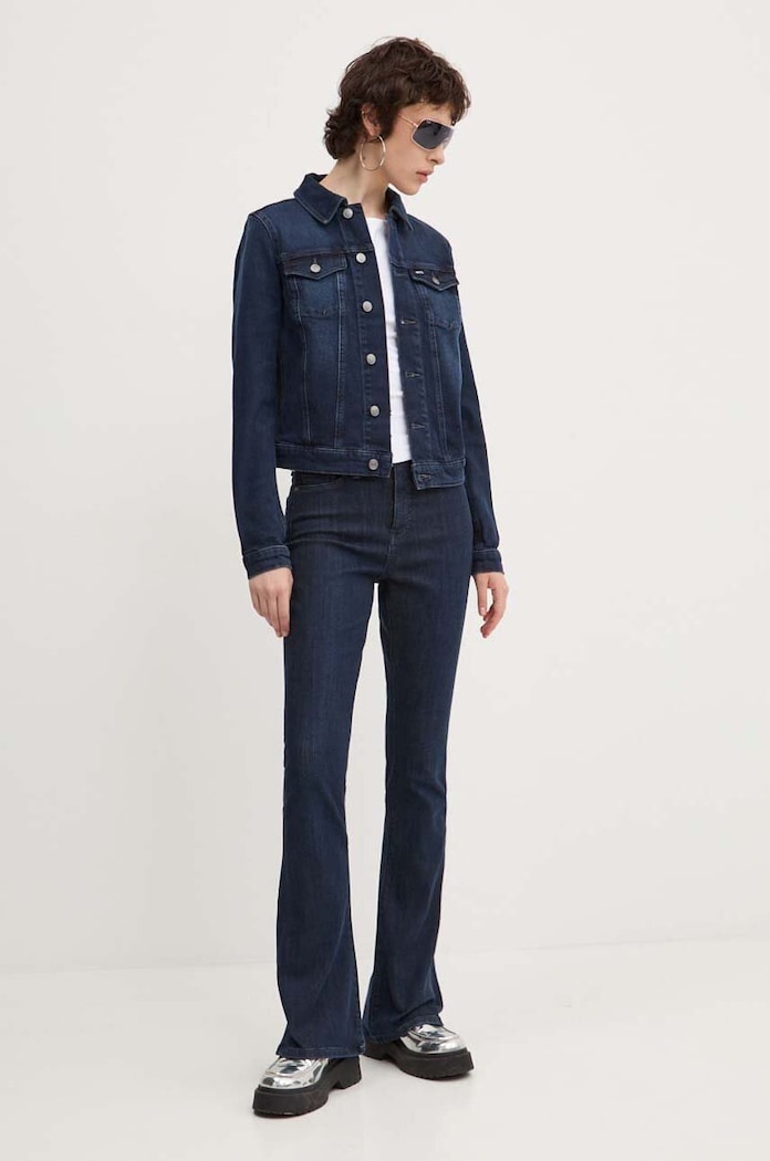 Rifľová bunda Tommy Jeans DW0DW18554 tmavomodrá AW24