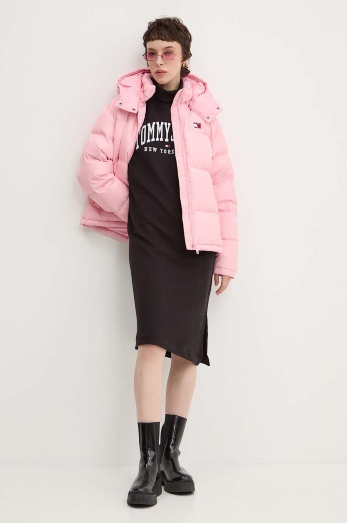 Μπουφάν με επένδυση από πούπουλα Tommy Jeans DW0DW18610 ροζ AW24