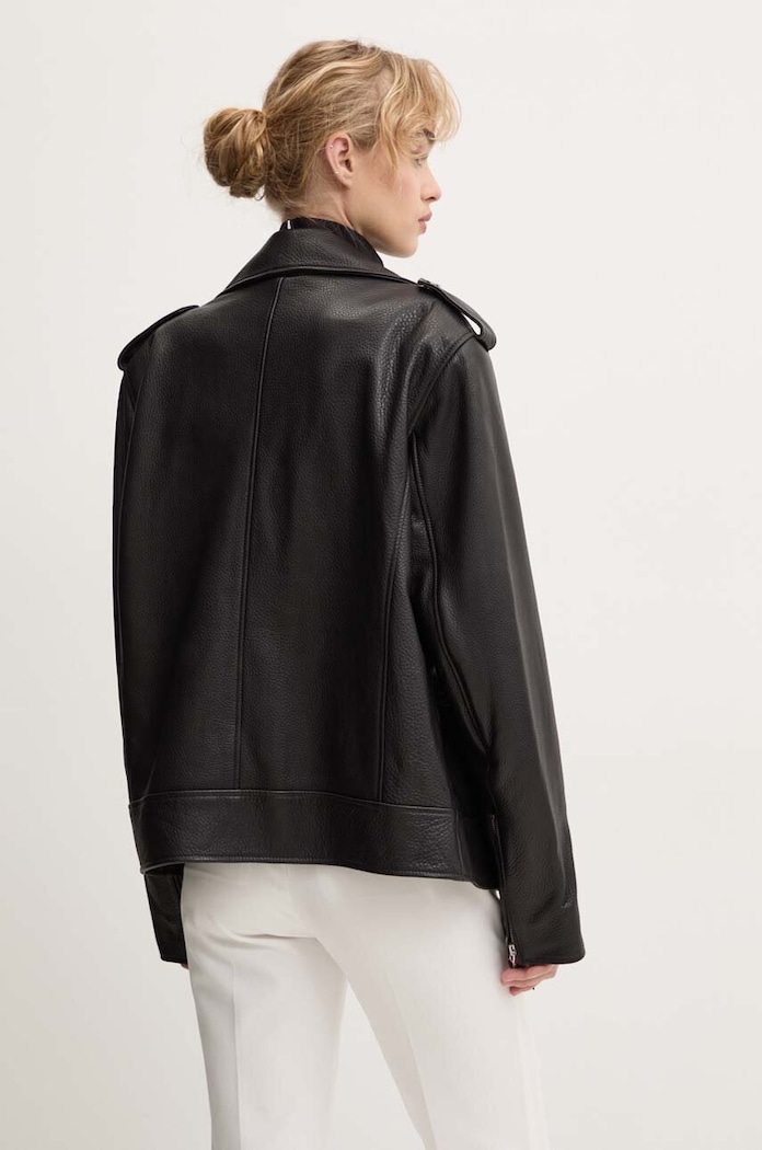 Odzież Remain ramoneska skórzana Biker Leather Jacket 502123100 czarny