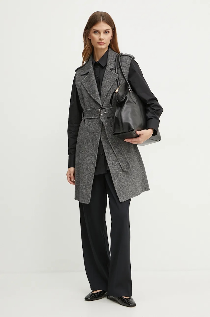 Liu Jo bezrękawnik wełniany WF4062.T4627 szary AW24