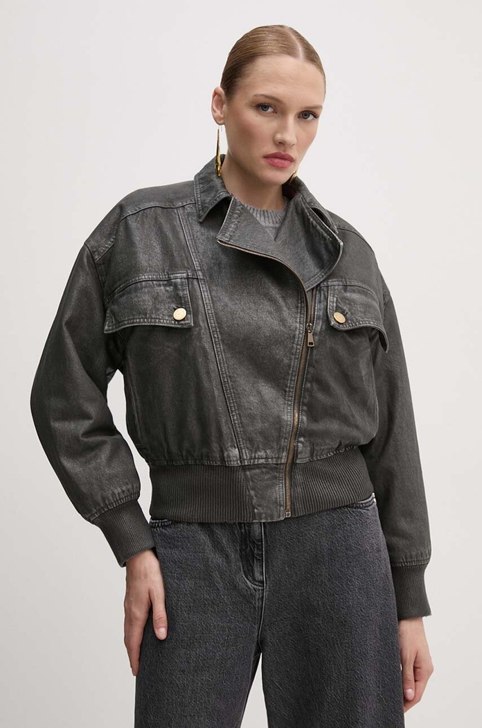 Jeans jakna Elisabetta Franchi siva BJ31I46E2