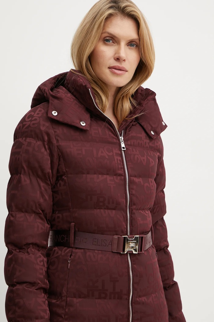 Bunda Elisabetta Franchi PI71D46E2 burgundské