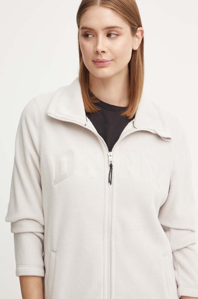 Fleecová mikina Dkny béžová DP4J9479