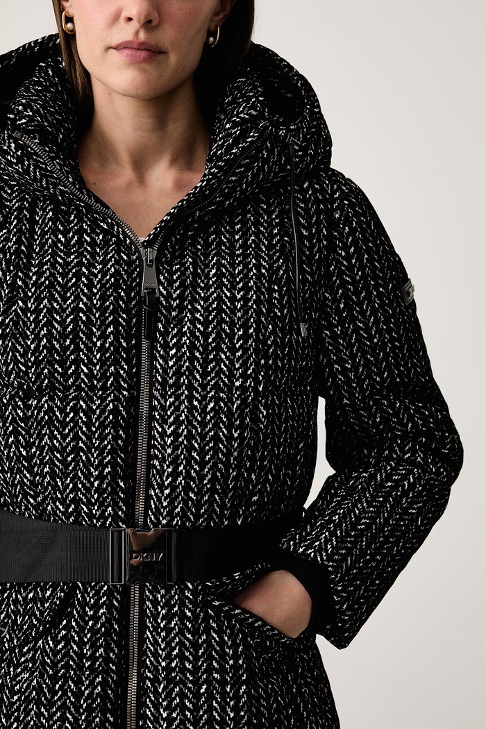 Kurtka pikowana damska DKNY DLEMPP55 czarny