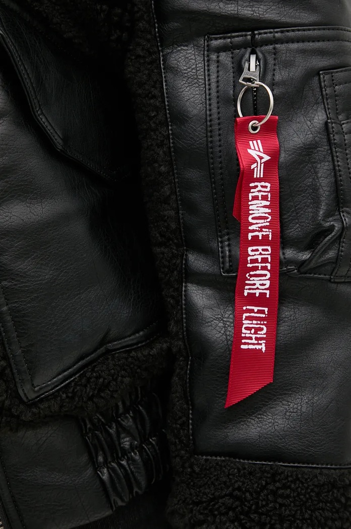 Bunda Alpha Industries Teddy PU Bomber 148001 čierna