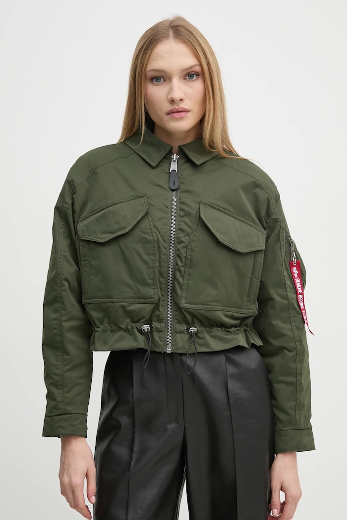 Bunda Alpha Industries bez kapuce zelená 148011