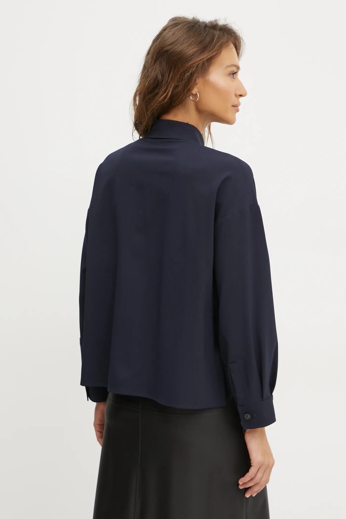 Odjeća Košulja s primjesom vune Weekend Max Mara 2425046042600 mornarsko plava