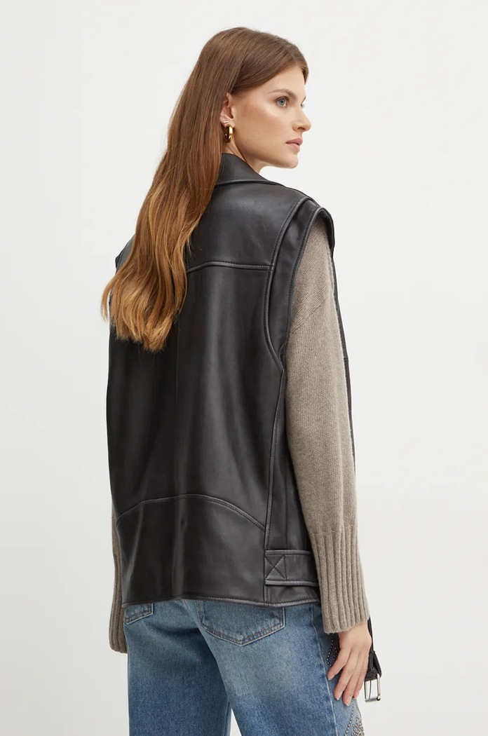 Îmbrăcăminte Weekend Max Mara vesta din piele 2425446012600 negru
