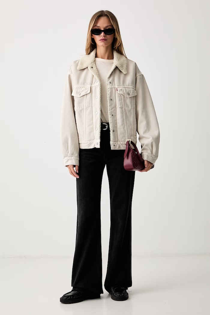 Levi's jeans jakna ženska denim 90S SHERPA A4435 bež AA00