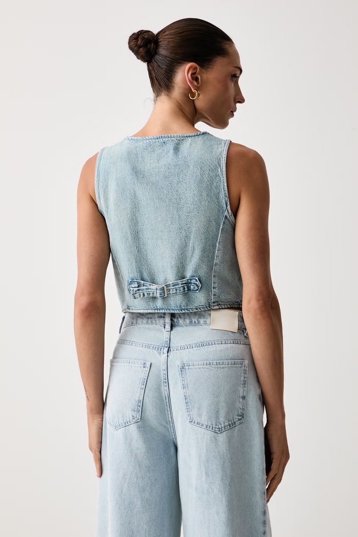 Oblačila Levi's telovnik ženski denim TAILORED DENIM A8749 modra