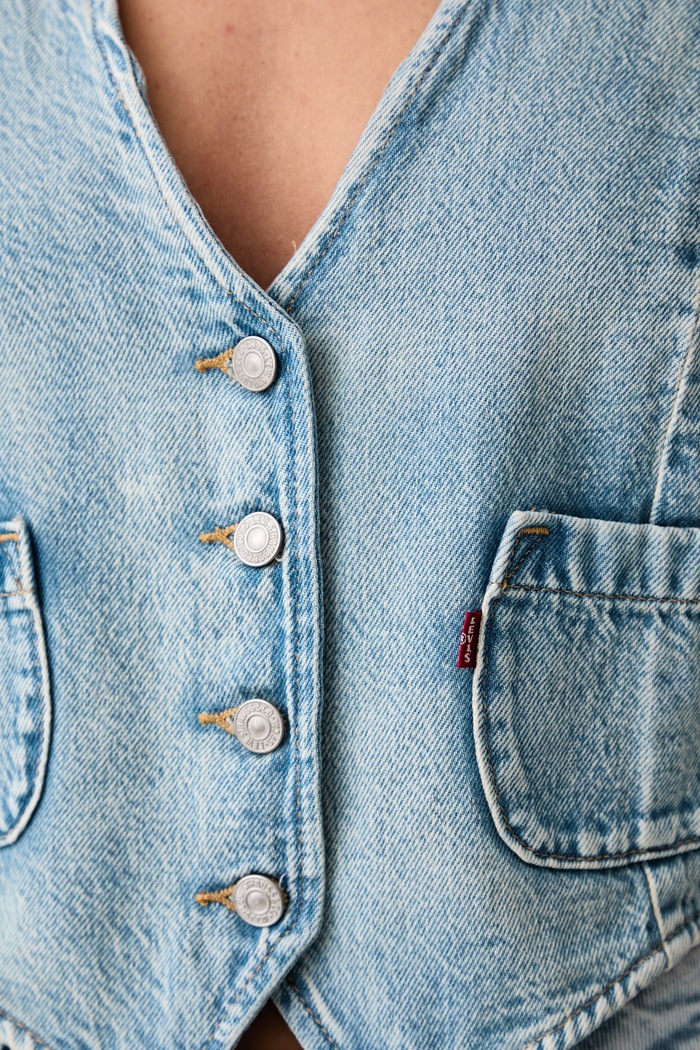 Levi's telovnik ženski denim TAILORED DENIM A8749 modra