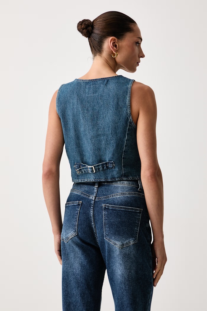 Oblačila Levi's telovnik ženski denim TAILORED DENIM A8749 modra