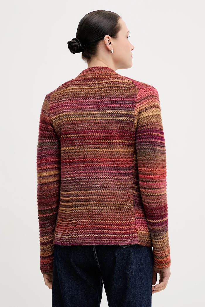 Odzież United Colors of Benetton kardigan z dodatkiem wełny 105CD6880 pomarańczowy