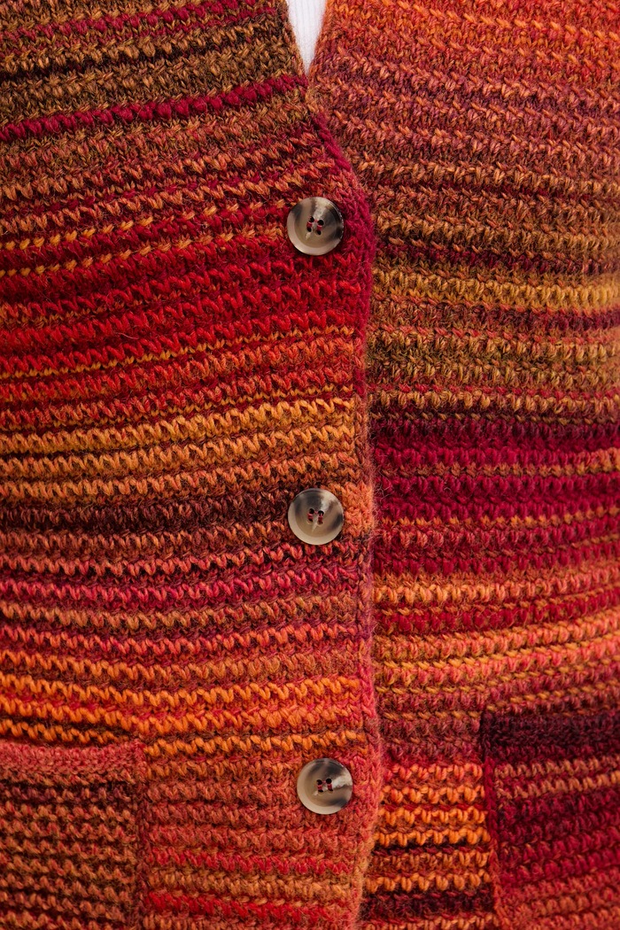 United Colors of Benetton kardigan z dodatkiem wełny 105CD6880 pomarańczowy