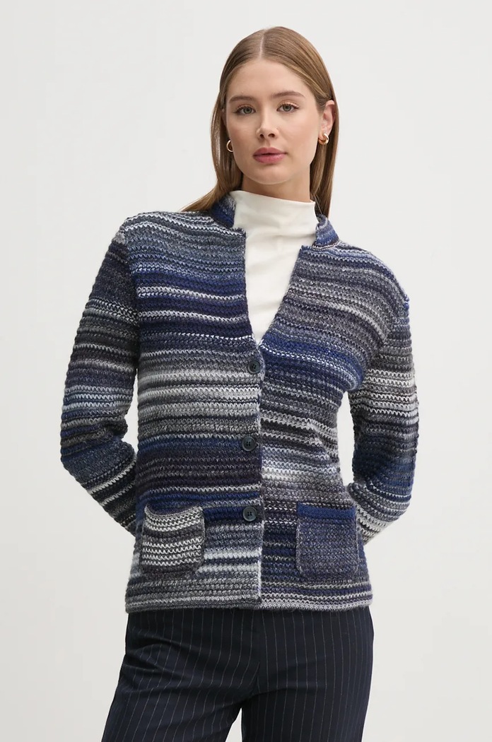 Kardigan s dodatkom vune United Colors of Benetton Planet friendly mornarsko plava 105CD6880