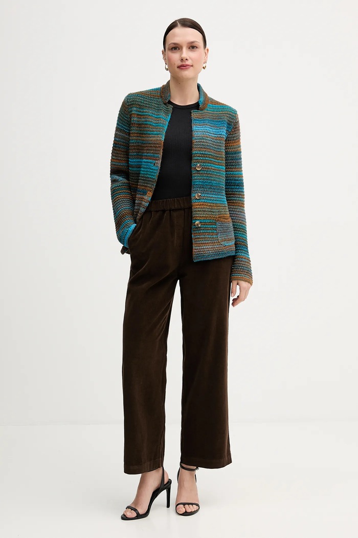 Ζακέτα με προσθήκη μαλλιού United Colors of Benetton 105CD6880 πράσινο AW25