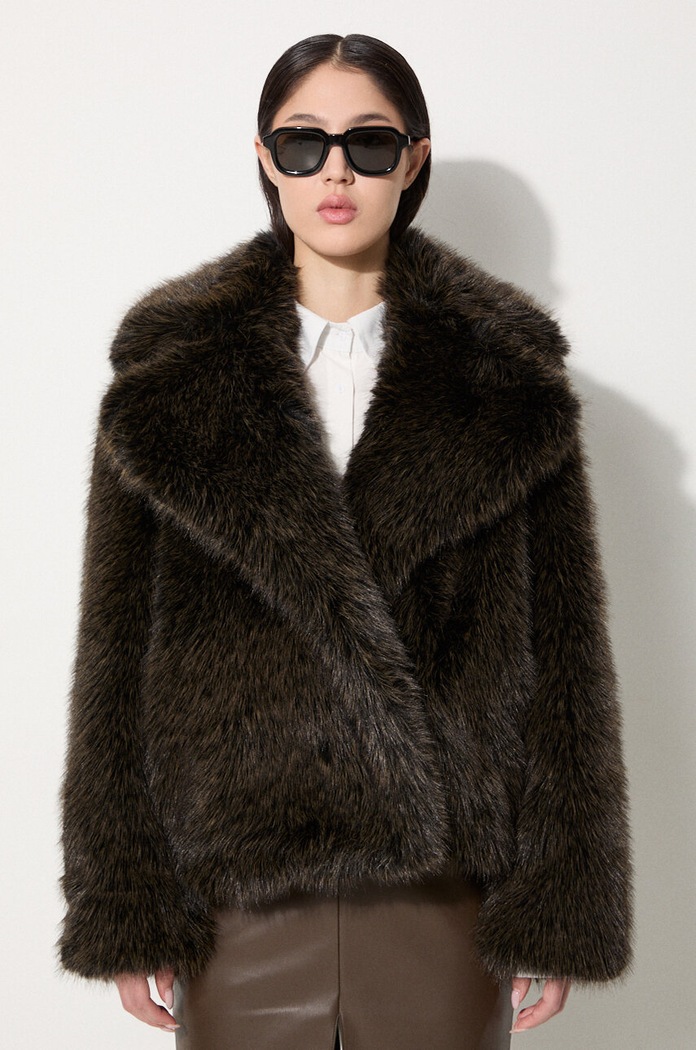 Куртка Kenzo Short Fake Fur Blouson з підкладкою чорний FE62BL1869FP.90