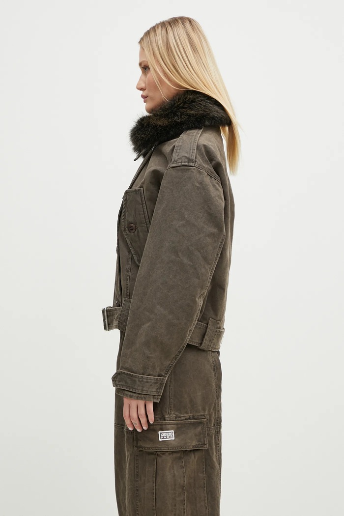 Куртка Kenzo Dyed Canvas Comber FE62OU2129GK.92 коричневый AW24