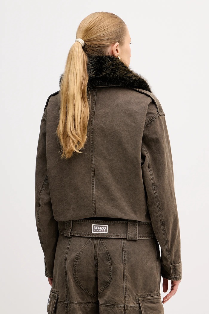 Oblečení Bunda Kenzo Dyed Canvas Comber FE62OU2129GK.92 hnědá