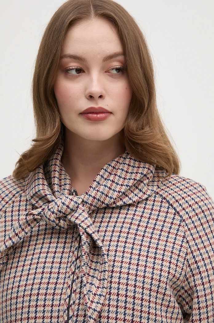 Pepe Jeans kurtka z domieszką wełny BRIDGET beżowy PL402466
