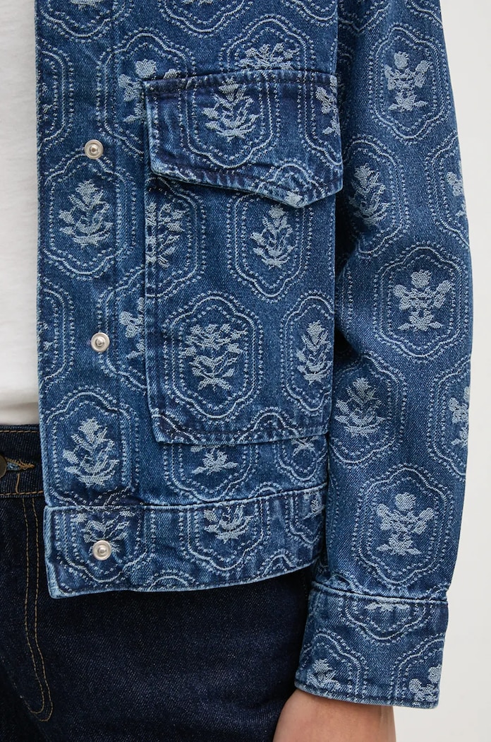 Rifľová bunda Pepe Jeans LOA JACQUARD PL402483 modrá