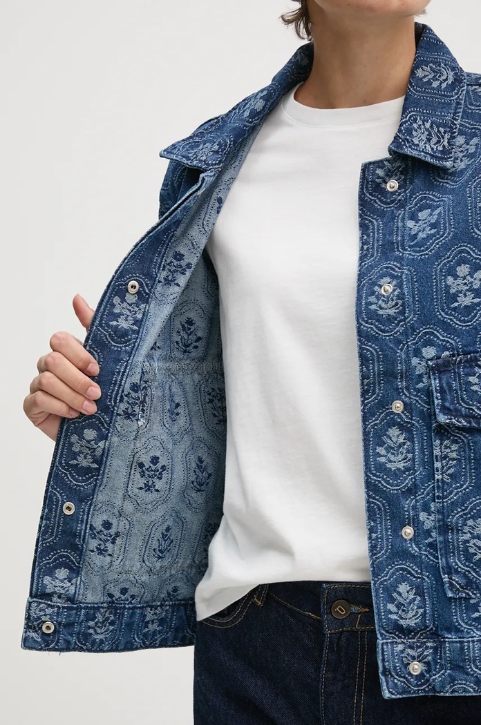Rifľová bunda Pepe Jeans LOA JACQUARD PL402483