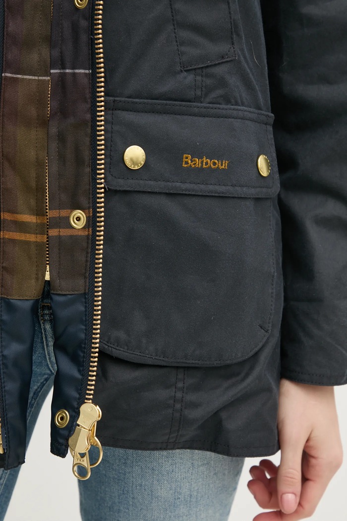 BEADNELL parka damska z bawełną Barbour granatowy LWX1402