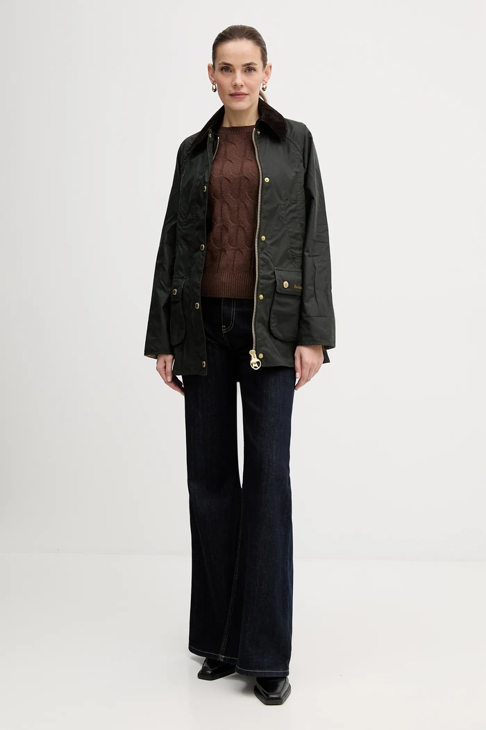 Barbour parka ženska z bombažem BEADNELL LWX1402 zelena SS26