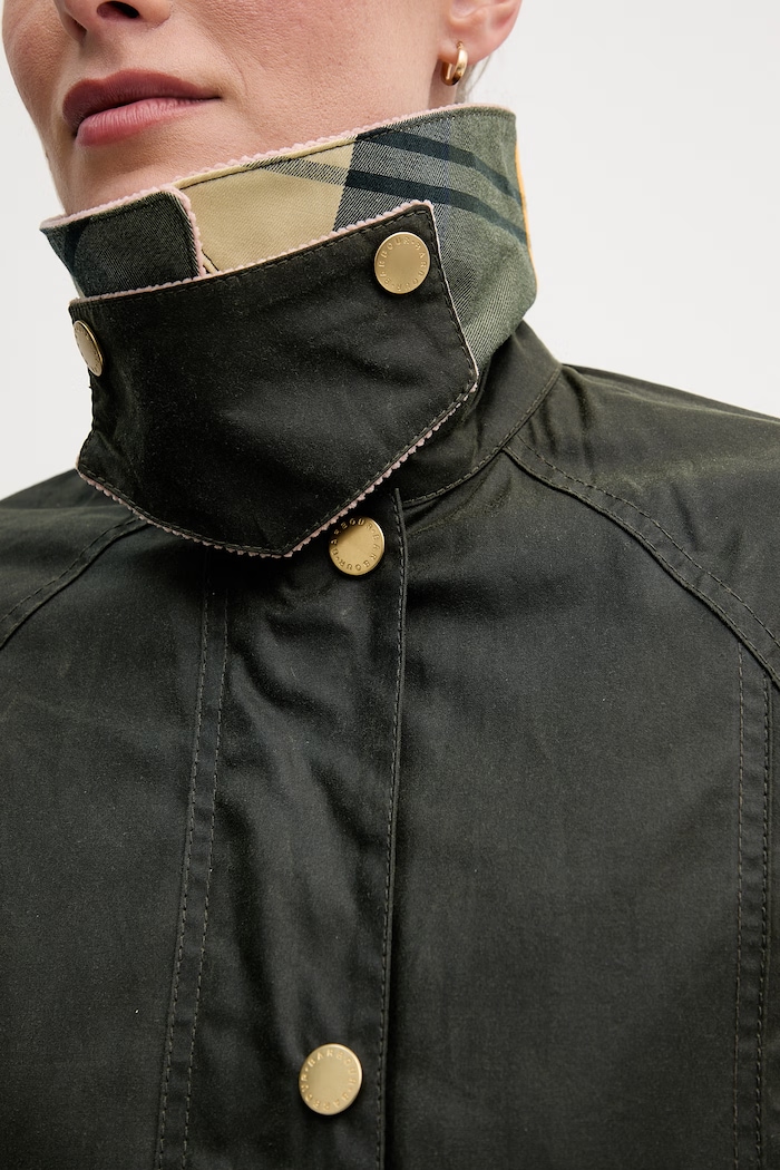 Barbour παρκά γυναικεία με βαμβάκι BEADNELL πράσινο LWX1402
