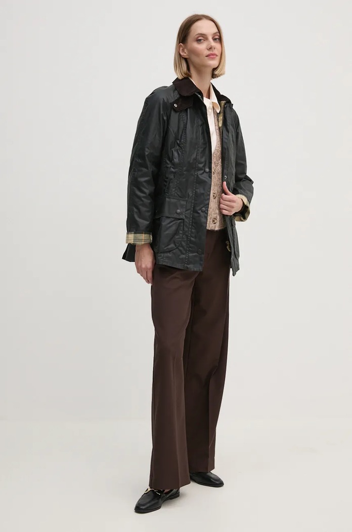 Barbour демисезонная куртка для женщин из хлопка Beadnell LWX0667 зелёный SS26