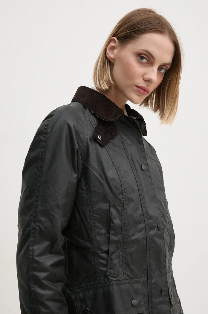 Barbour демисезонная куртка для женщин из хлопка Beadnell зелёный LWX0667