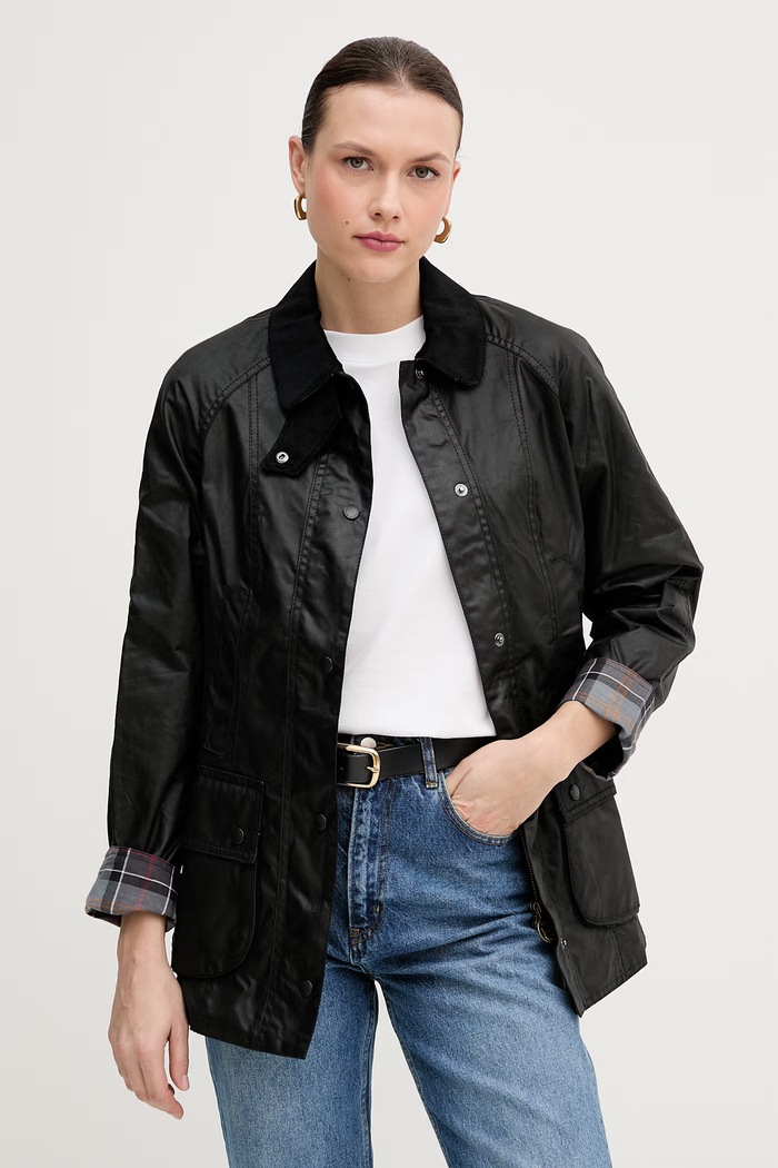 Barbour prechodná bunda dámska bavlnená Beadnell čierna LWX0667
