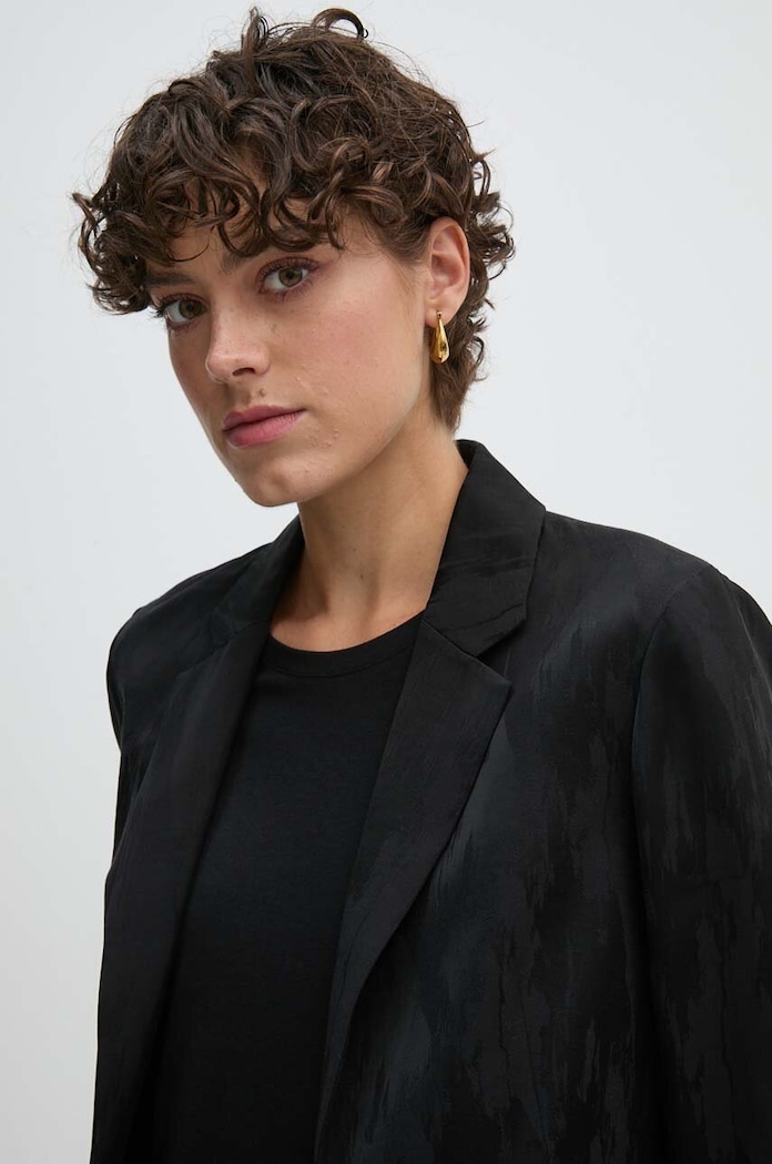 Blazer με μείγμα λινών Sisley Sisley 23MELW02A μαύρο