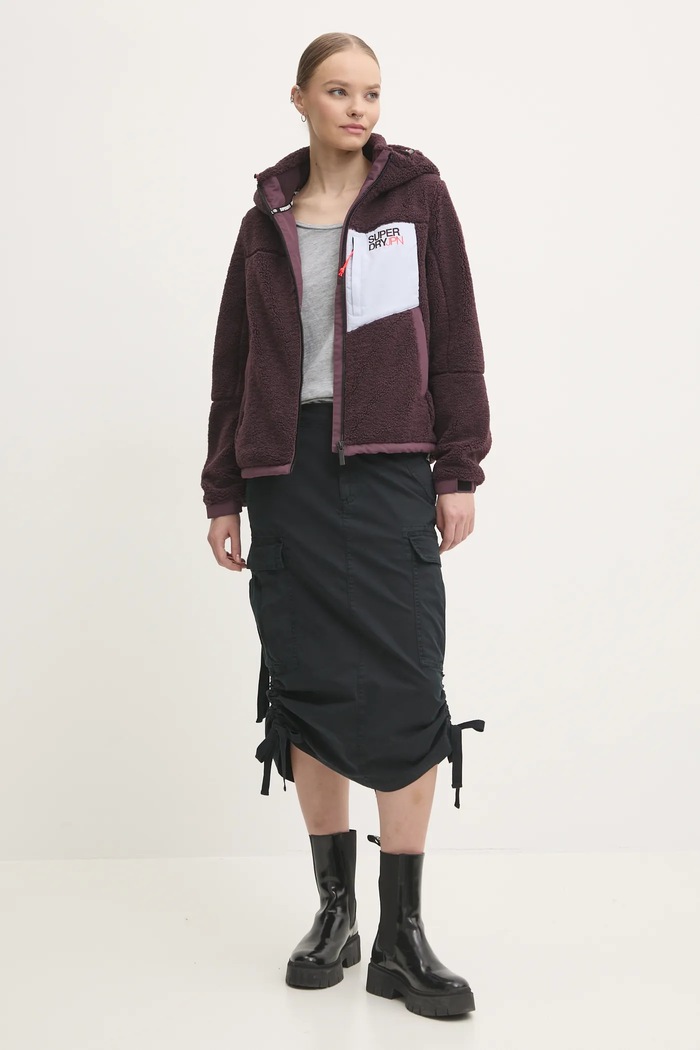Superdry rövid kabát W5011820A.C4J lila AW24