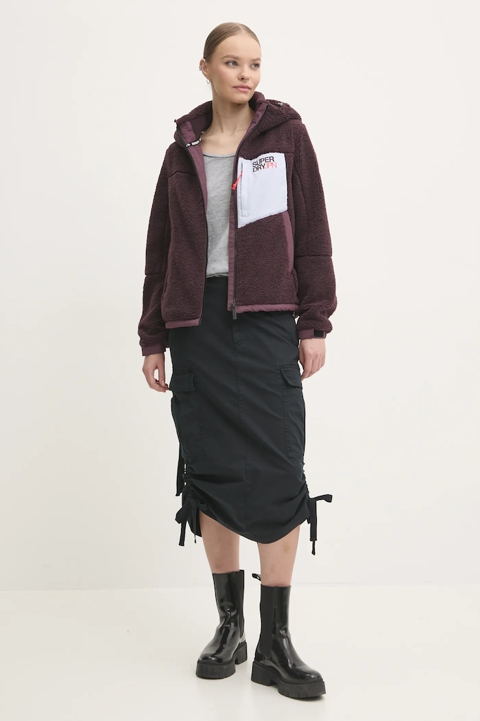 Superdry rövid kabát W5011820A.C4J lila AW24