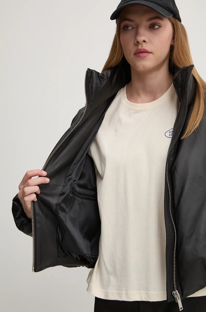 Kožna pernata jakna MOOSE KNUCKLES M34LL317
