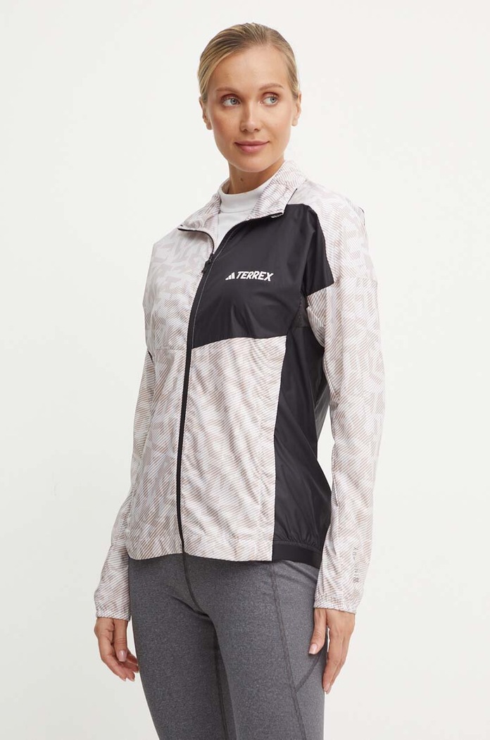 Vetrovka adidas TERREX nezateplené sivá IW9245