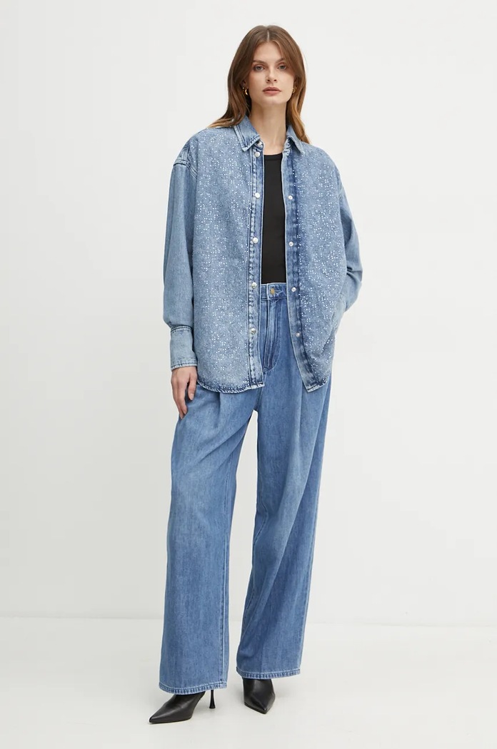 Džínová košile Boss Orange 50528350 modrá AW24