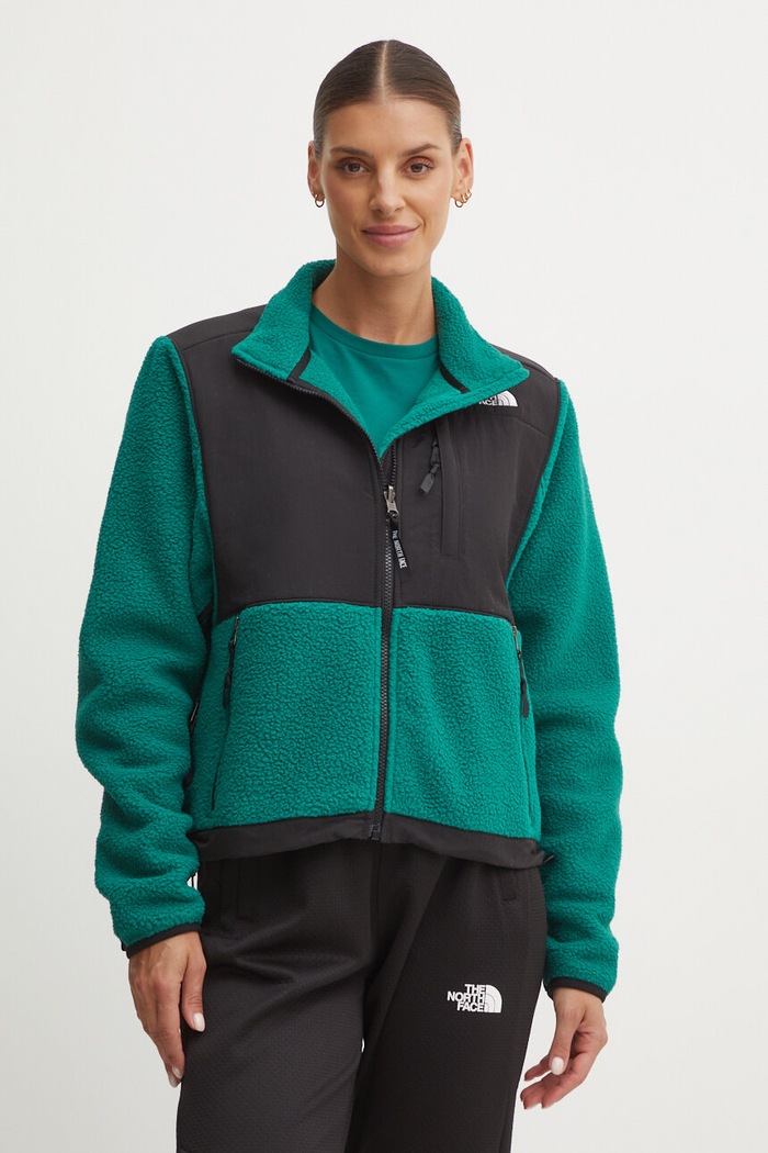 Fleecová mikina The North Face Retro Denali Jacket bez kapucne zelená NF0A88YRS9W1